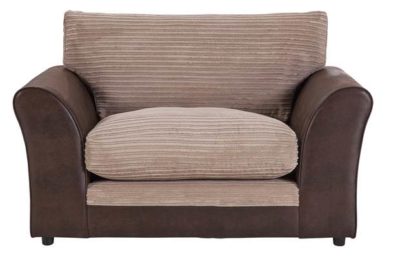 HOME Harley Fabric Cuddle Chair - Natural.